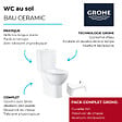 GROHE - PACK WC à poser Bau Ceramic + Tabouret physiologique plastique Blanc - vignette