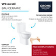GROHE - PACK WC à poser Bau Ceramic + Tabouret physiologique Bois - vignette