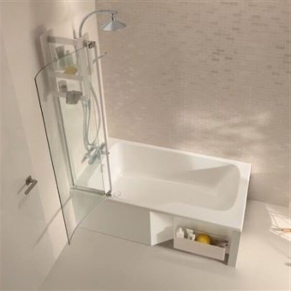 JACOB DELAFON - Baignoire bain douche Malice, version gauche Blanc brillant 160 x 85 - large