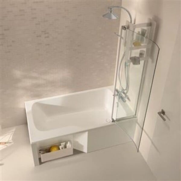 JACOB DELAFON - Baignoire bain douche Malice version droite Blanc brillant 160 x 85 - large