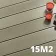 DECKLINEA - Kit Terrasse Composite NAVIA 15m² - Gris Clair - 46 Lames de Terrasse (220 x 14.5 x 2.2 cm) - Fixation par Clips - Terrasse Livraison Rapide - vignette