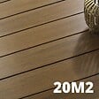 DECKLINEA - Kit Terrasse Composite NAVIA 20m² - Teck - 61 lames de terrasse (220 x 14.5 x 2.2 cm) - Fixation par Clips - Terrasse Livraison Rapide - vignette