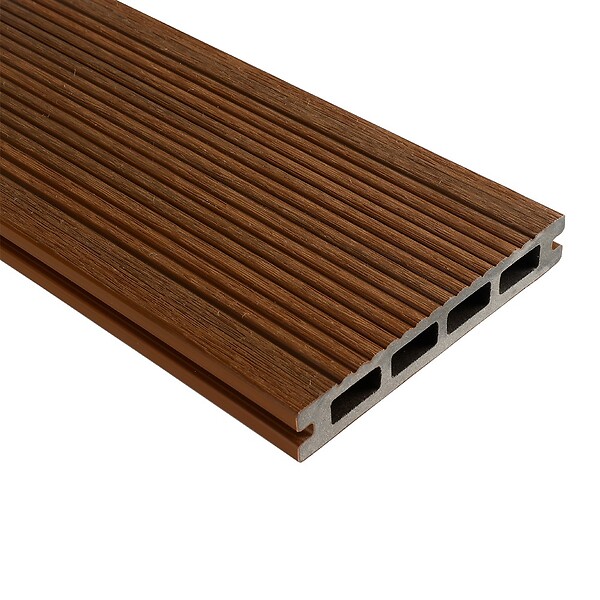 DECKLINEA - Kit Terrasse Composite NAVIA 40m² - Teck - 122 lames de terrasse (220 x 14.5 x 2.2 cm) - Fixation par Clips - Terrasse Livraison Rapide - large
