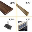 DECKLINEA - Kit Terrasse Bambou 30m² MELODY - 113 lames de Terrasse (185 x 13.9 x 1.8 cm) - Fixation Clips Cobra Hybrid 7-22 - Garantie 25 ans - vignette