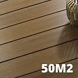 DECKLINEA - Kit Terrasse Composite NAVIA 50m² - Teck - 152 lames de terrasse (220 x 14.5 x 2.2 cm) - Fixation par Clips - Terrasse Livraison Rapide - vignette
