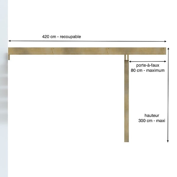 DECKLINEA - Structure Terrasse Bois Pilotis en Kit - 8x4,20m - 33,6 m² - Solives + Poteaux - Sapin Traité Autoclave - Charge Utile 350Kg/m² - Epicea - large
