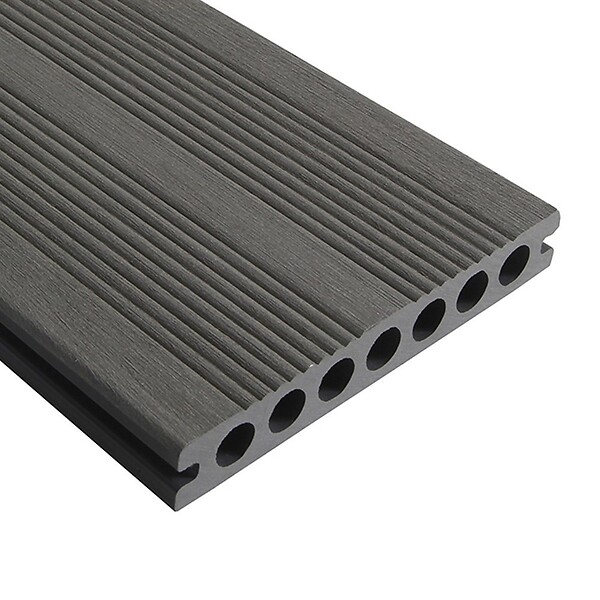 DECKLINEA - Kit Terrasse Composite ATLANTA 50m² - 152 Lames de Terrasse (220 x 14.5 x 2.25 cm) - Platinium - Garantie 15 ans - Fixation par Clips - large