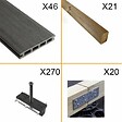 DECKLINEA - Kit Terrasse Composite NAVIA 15m² - Gris Foncé - 46 lames de terrasse (220 x 14.5 x 2.2 cm) - Fixation par Clips - Terrasse Livraison Rapide - vignette