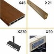 DECKLINEA - Kit Terrasse Composite NAVIA 15m² - Teck - 46 Lames de Terrasse (220 x 14.5 x 2.2 cm) - Fixation par Clips - Cobra Hybrid - Terrasse Bois - vignette