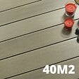 DECKLINEA - Kit Terrasse Composite NAVIA 40m² - gris clair - 122 lames de terrasse (220 x 14.5 x 2.2 cm) - Fixation par Clips - Terrasse Livraison Rapide - vignette