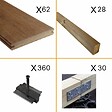 DECKLINEA - Kit Terrasse Bambou 20m² - SAMBA - Thermotraité - 62 lames de Terrasse (224 x 13.9 x 1.8 cm) - Fixation Clips Cobra Hybrid 7-22 - Garantie 25 ans - vignette