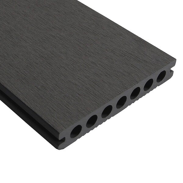 DECKLINEA - Kit Terrasse Composite ATLANTA 20m² - 61 Lames de Terrasse (220 x 14.5 x 2.25 cm) - Antracite - Garantie 15 ans - Fixation par Clips - large