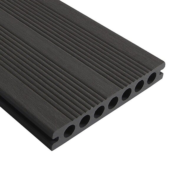 DECKLINEA - Kit Terrasse Composite ATLANTA 20m² - 61 Lames de Terrasse (220 x 14.5 x 2.25 cm) - Antracite - Garantie 15 ans - Fixation par Clips - large