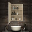 AICA SANITAIRE - AICA Armoire de Toilette Mural avec Miroir et Rangement - Moderne, Chêne, 50x70 cm - vignette