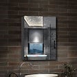 AICA SANITAIRE - AICA Armoire de Toilette Mural avec Miroir et Rangement - Moderne, Anthracite, 60x70 cm - vignette