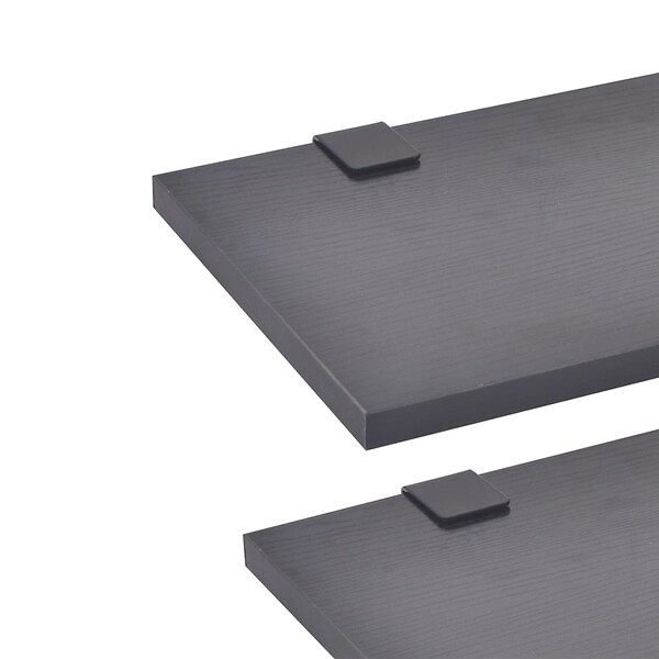 VIDAXL - vidaXL Dix pcs mobilier meuble pour salle de bains avec lavabo et robinet noir - large