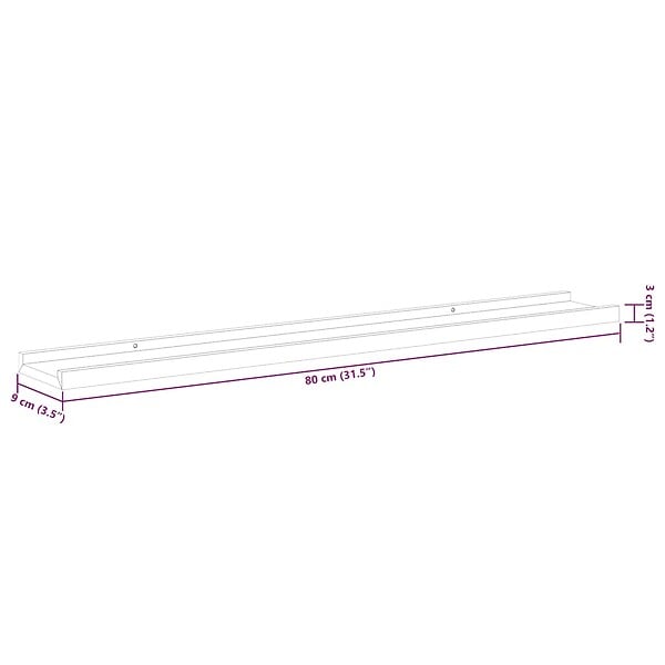 VIDAXL - vidaXL 4x Etagères Murales Etagères Suspendues Etagères Flottantes Salon Salle de Séjour Chambre à Coucher Maison Intérieur Noir 80x9x3 cm - large