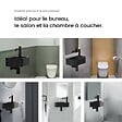 EMKE - EMKE Lavabo Mural de Salle de Bain 400 x 215 x 120 mm, Vasque Rectangulaire en Céramique, Trou pour Robinet à Droit, Noir Mat - vignette