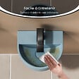 EMKE - EMKE Lavabo Mural de Salle de Bain 303 x 255 x 120 mm, Vasque Suspendu Lavabo d'angle mural en céramique avec trou pour robinet, Bleu Gris Clair Matt - vignette