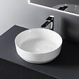 EMKE - EMKE Vasque à Poser en céramique  39 x 39 x 12 cm, Lavabo salle de bain Ronde, Montage sur Comptoir, Lavabo à poser Blanc Brillant - vignette