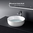 EMKE - EMKE Vasque à Poser en céramique  39 x 39 x 12 cm, Lavabo salle de bain Ronde, Montage sur Comptoir, Lavabo à poser Blanc Brillant - vignette