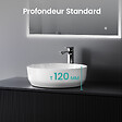 EMKE - EMKE Vasque à Poser en céramique  39 x 39 x 12 cm, Lavabo salle de bain Ronde, Montage sur Comptoir, Lavabo à poser Blanc Brillant - vignette
