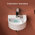 EMKE - EMKE Lavabo Mural de Salle de Bain 303 x 255 x 120 mm, Vasque Suspendu Lavabo d'angle mural en céramique avec trou pour robinet, Blanc Brillant - vignette