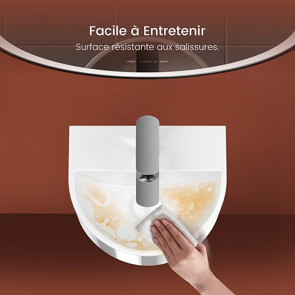 EMKE - EMKE Lavabo Mural de Salle de Bain 303 x 255 x 120 mm, Vasque Suspendu Lavabo d'angle mural en céramique avec trou pour robinet, Blanc Brillant - large