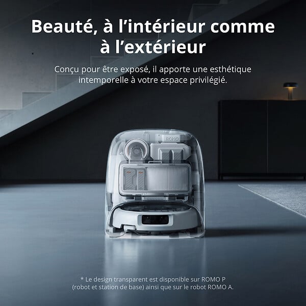 DJI - DJI ROMO P Aspirateur Robot Laveur transparent 25 000 Pa, détection de Niveau Drone, Deux Bras robotiques - large