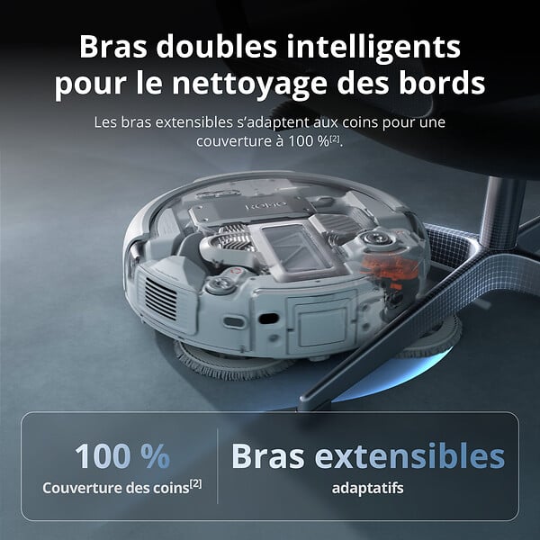 DJI - DJI ROMO P Aspirateur Robot Laveur transparent 25 000 Pa, détection de Niveau Drone, Deux Bras robotiques - large