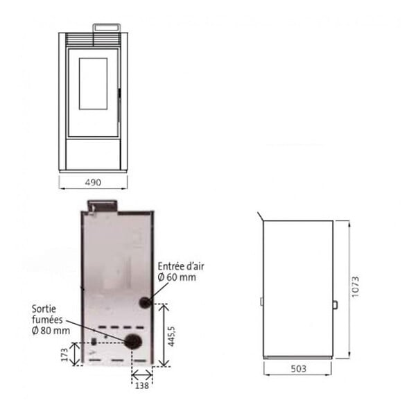 INTERSTOVES - Pack Poêle à granules MARINA 11 Etanche + Kit Conduit Ventouse (sortie façade) - - large
