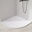 EMKE - EMKE Receveur de Douche 90 x 90 cm Salle de Bain, Quart de Cercle, Antidérapant, Trou de Drainage, Blanc - vignette