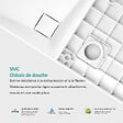 EMKE - EMKE Receveur de Douche 90 x 90 cm Salle de Bain, Quart de Cercle, Antidérapant, Trou de Drainage, Blanc - vignette