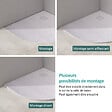 EMKE - EMKE Receveur de Douche 90 x 90 cm Salle de Bain, Quart de Cercle, Antidérapant, Trou de Drainage, Blanc - vignette