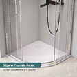 EMKE - EMKE Receveur de Douche 90 x 90 cm Salle de Bain, Quart de Cercle, Antidérapant, Trou de Drainage, Blanc - vignette