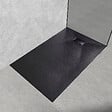 EMKE - EMKE Receveur de Douche 140 x 90 cm Salle de Bain, Antidérapant, Trou de Drainage, Noir - vignette