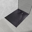 EMKE - EMKE Receveur de Douche 120 x 90 cm Salle de Bain, Antidérapant, Trou de Drainage, Noir - vignette