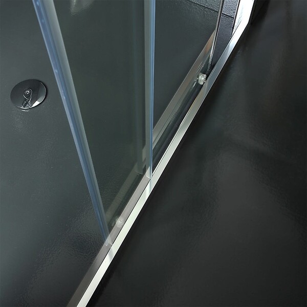 KIAMAMI VALENTINA - Porte Coulissante En Verre Transparent Pour Douche Avec Deux Parois 150Cm - large