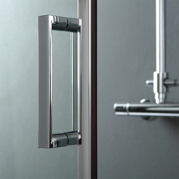 KIAMAMI VALENTINA - Porte En Niche Coulissante Pour Douche 140 Cm En Verre Transparent - large