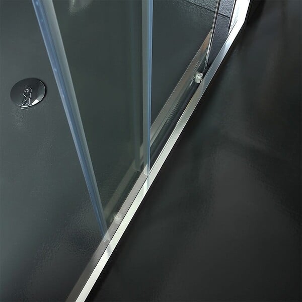 KIAMAMI VALENTINA - Porte En Niche Coulissante Pour Douche 140 Cm En Verre Transparent - large