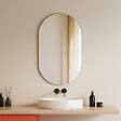 EMKE - EMKE Miroir mural 40 × 70 cm Miroir ovale sans Cadre, Miroir non lumineux salle de Bain, Chambre, Entrée, Salon - vignette