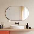 EMKE - EMKE Miroir mural 40 × 70 cm Miroir ovale sans Cadre, Miroir non lumineux salle de Bain, Chambre, Entrée, Salon - vignette
