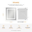 EMKE - EMKE Miroir lumineux salle de bain 60x50cm, Miroir LED avec Interrupteur à bouton, Anti-buée, Miroir avec éclairage lumière Blanche Froide/Chaude - vignette