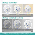 EMKE - EMKE LED Miroir de Maquillage Rond avec Interrupteur Tactile Dimmable 3 Couleurs claires, grossissement 1/3x, Bleu - vignette