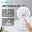 EMKE - EMKE LED Miroir de Maquillage Rond avec Interrupteur Tactile Dimmable 3 Couleurs claires, grossissement 1/3x, Bleu - vignette