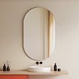 EMKE - EMKE Miroir mural 60 × 100 cm Miroir ovale sans Cadre, Miroir non lumineux salle de Bain, Chambre, Entrée, Salon - vignette