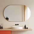 EMKE - EMKE Miroir mural 60 × 100 cm Miroir ovale sans Cadre, Miroir non lumineux salle de Bain, Chambre, Entrée, Salon - vignette