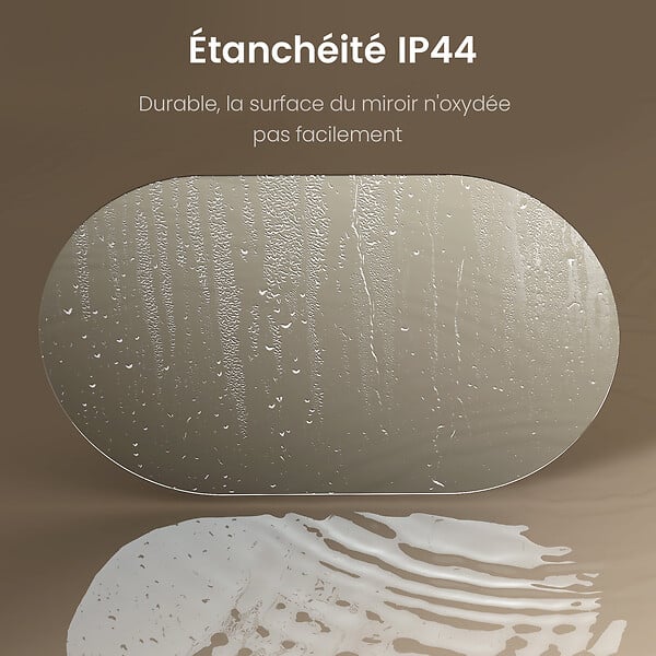 EMKE - EMKE Miroir mural 60 × 100 cm Miroir ovale sans Cadre, Miroir non lumineux salle de Bain, Chambre, Entrée, Salon - large