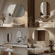 EMKE - EMKE Miroir mural 60 × 100 cm Miroir ovale sans Cadre, Miroir non lumineux salle de Bain, Chambre, Entrée, Salon - vignette