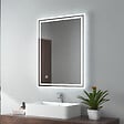 EMKE - EMKE Miroir lumineux salle de bain 80x60cm, Miroir LED avec éclairage, Interrupteur tactile, Anti-buée, Lumière Froide/Chaude/Neutre - vignette